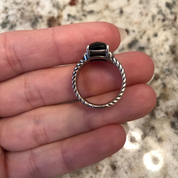 David Yurman Black and Silver Ring - Picture 3 of 6